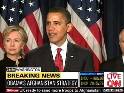 Выступление Барака Обамы. Кадр телеканала CNN